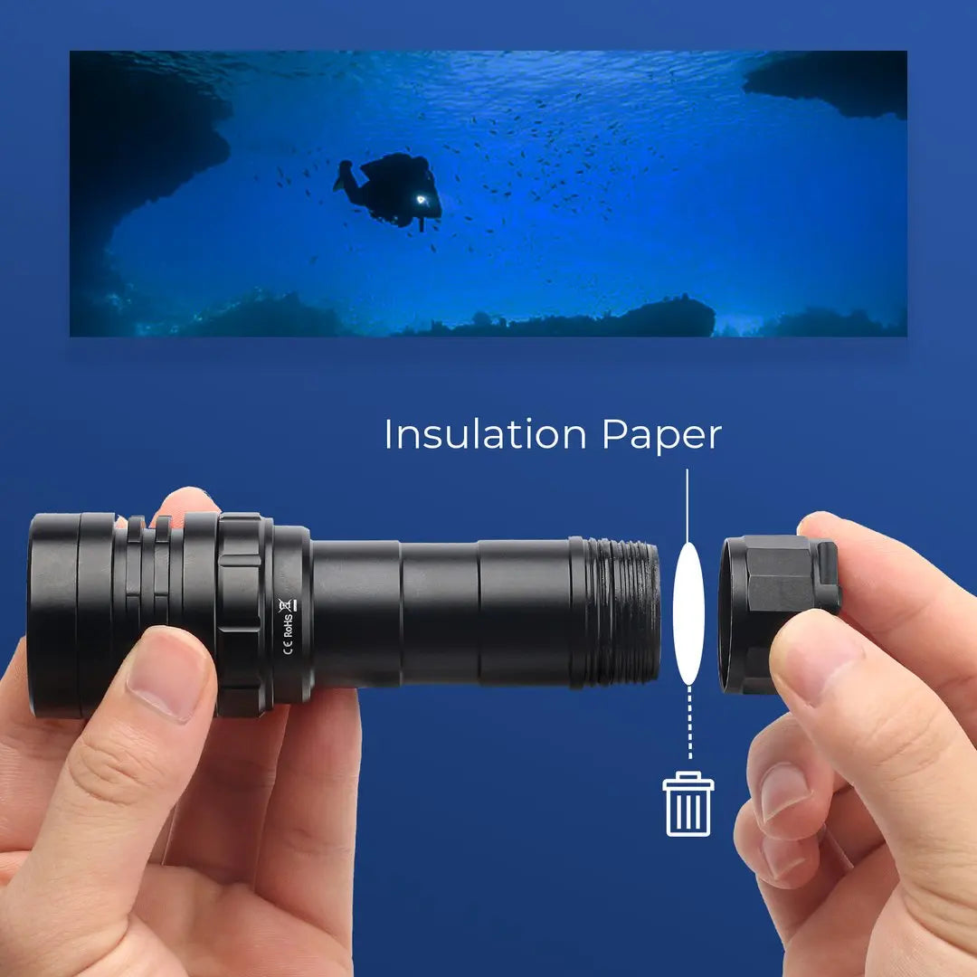 SD05 Scuba Diving Flashlight XHP50.2 Super Bright 3000lm 21700 Battery Dive Torch with Magnetic Switch 5000K 6500K