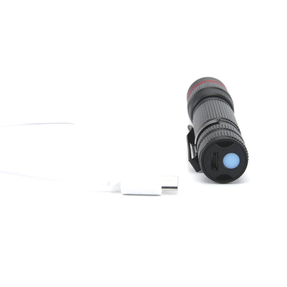 LED Flashlight, USB Charging Portable Camping Flashlight, 3 Gears Mini Super Bright Light