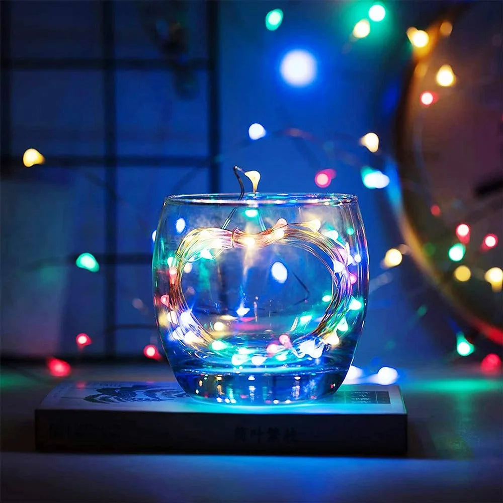 10/20/30M USB LED String Lights Copper Silver Wire Garland Light Waterproof Lights For Christmas Wedding Party Decoration