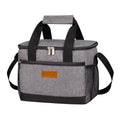 Black Insulated Lunch Box Bag Portable Picnic Food Handbag with Ice Pack for Student Dinner Hand-held Storage