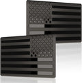 2 Pcs Embossed 3D Metal All Black American Flag Emblem Decal Stickers (1 Pair), Matte Black 5" x 3" Patriotic USA US Flag Car Decals Bumper Stickers for Truck, Window, Motorcycle, Support US Military