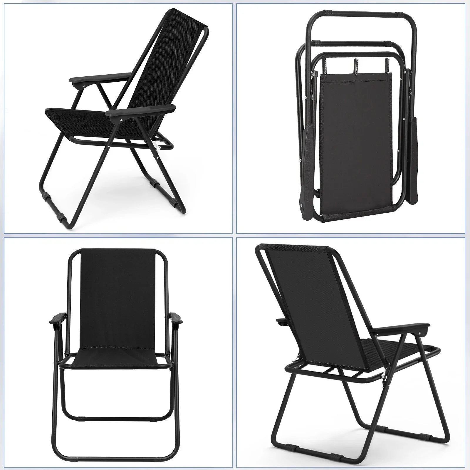 Heavy Duty Folding Beach Chair Portable Camping Lawn Chairs for Picnic Travel