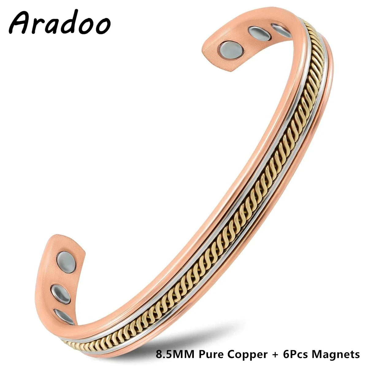 Pure Copper Bracelets for Women, 3500 Gauss Magnetic Therapy,