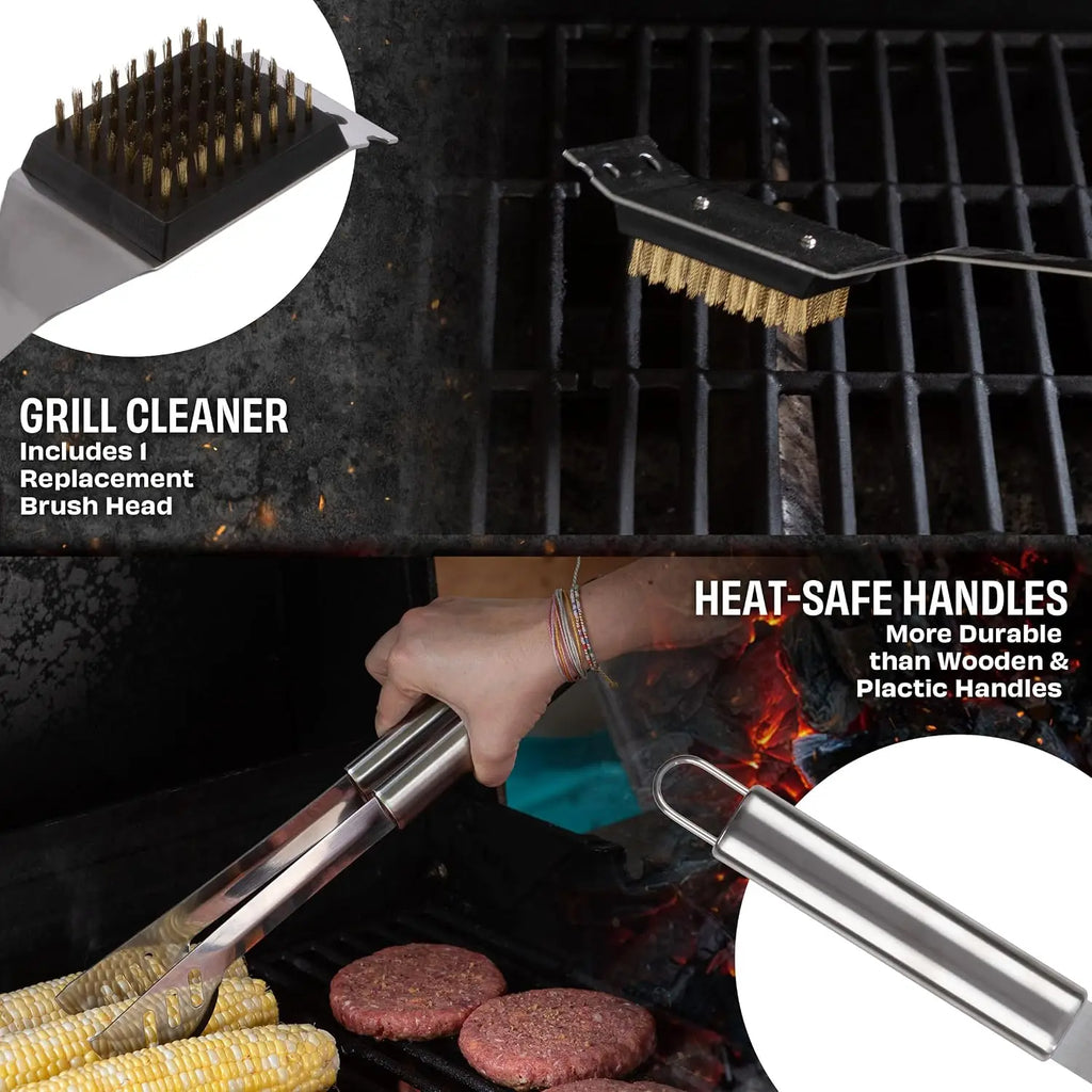 16-Piece BBQ Grill Set with Aluminum Case, Stainless Steel Tools, Perfect for Home Grilling & Gifts