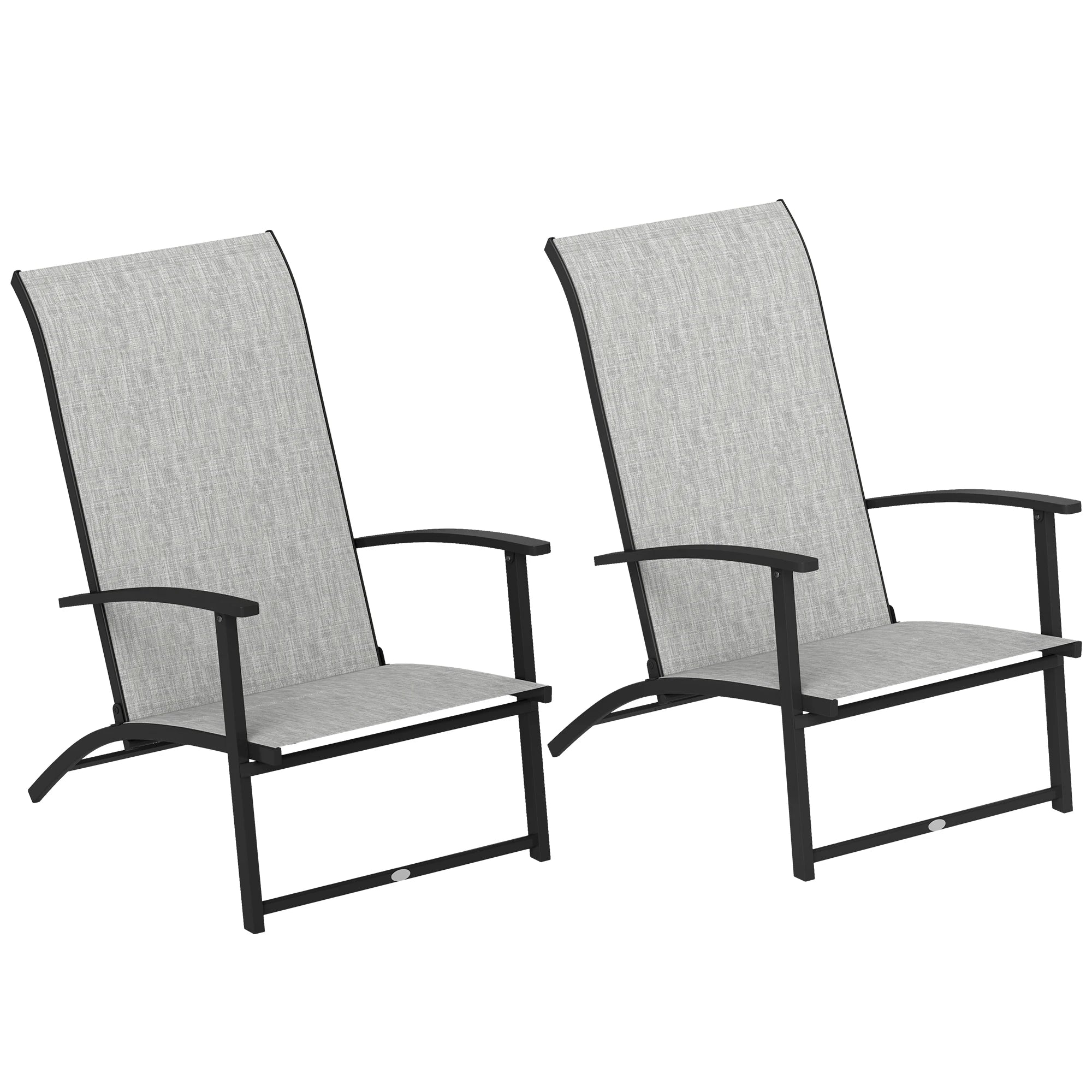Folding Patio Chairs Set of 2, Portable Camping Chairs, Gray