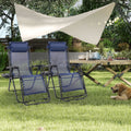 Portable Zero Gravity Recliner Chairs Set of 2 Outdoor Garden Folding Lounge Chair with Cup Holder Trays Adjustable Pillow