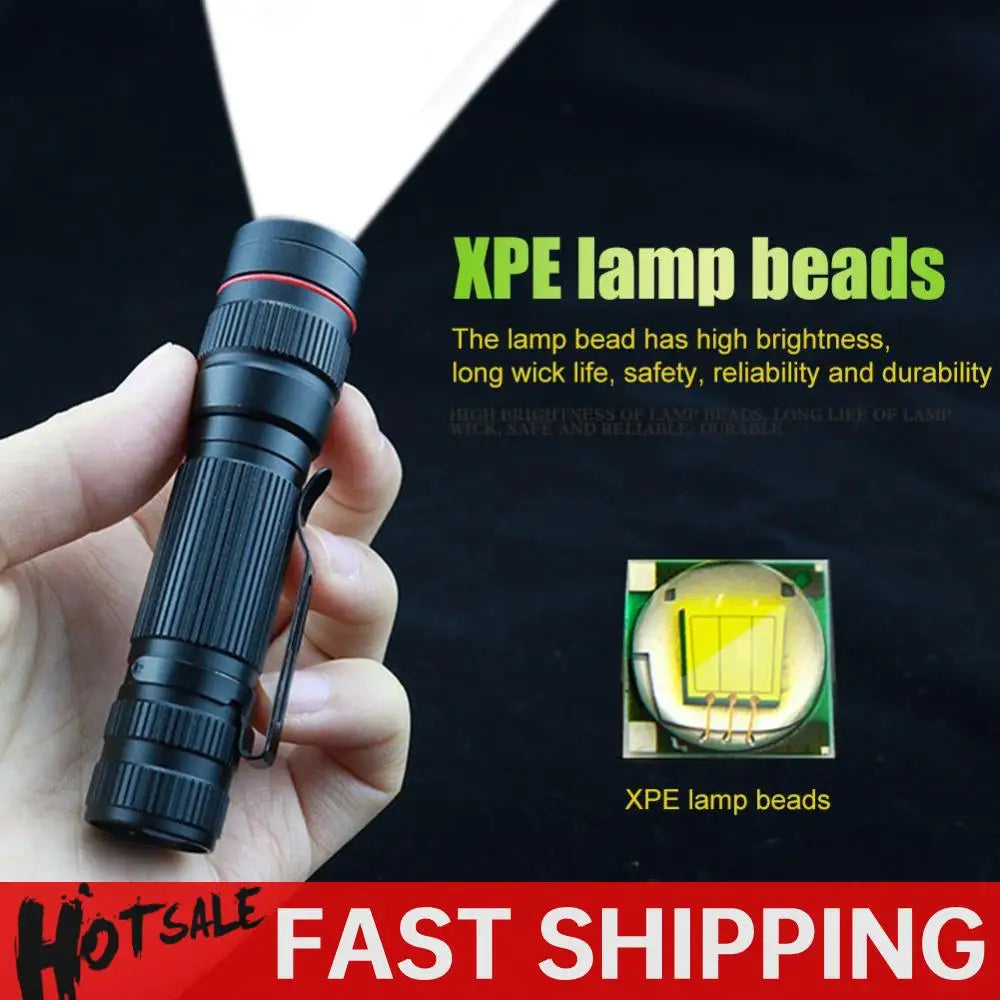 Emergency LED Flashlight Waterproof Portable Camping Flashlight 600mAh Mini Super Bright Light 300LM for Outdoor Hiking Fishing