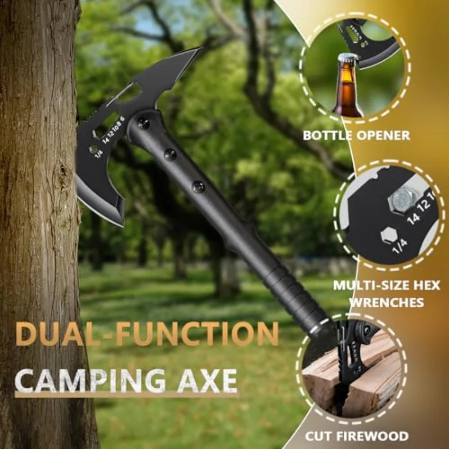 Camping Axes, Wood Separator, Multipurpose Tomahawk Tactical Hatchet with Sheath - Survival Hiking Camping, Carbon Steel Blade,