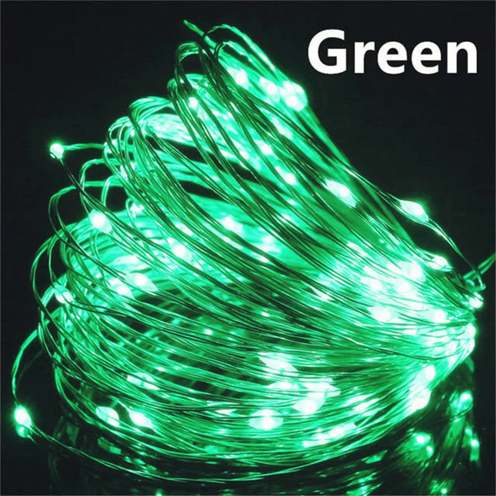 10/20/30M USB LED String Lights Copper Silver Wire Garland Light Waterproof Lights For Christmas Wedding Party Decoration