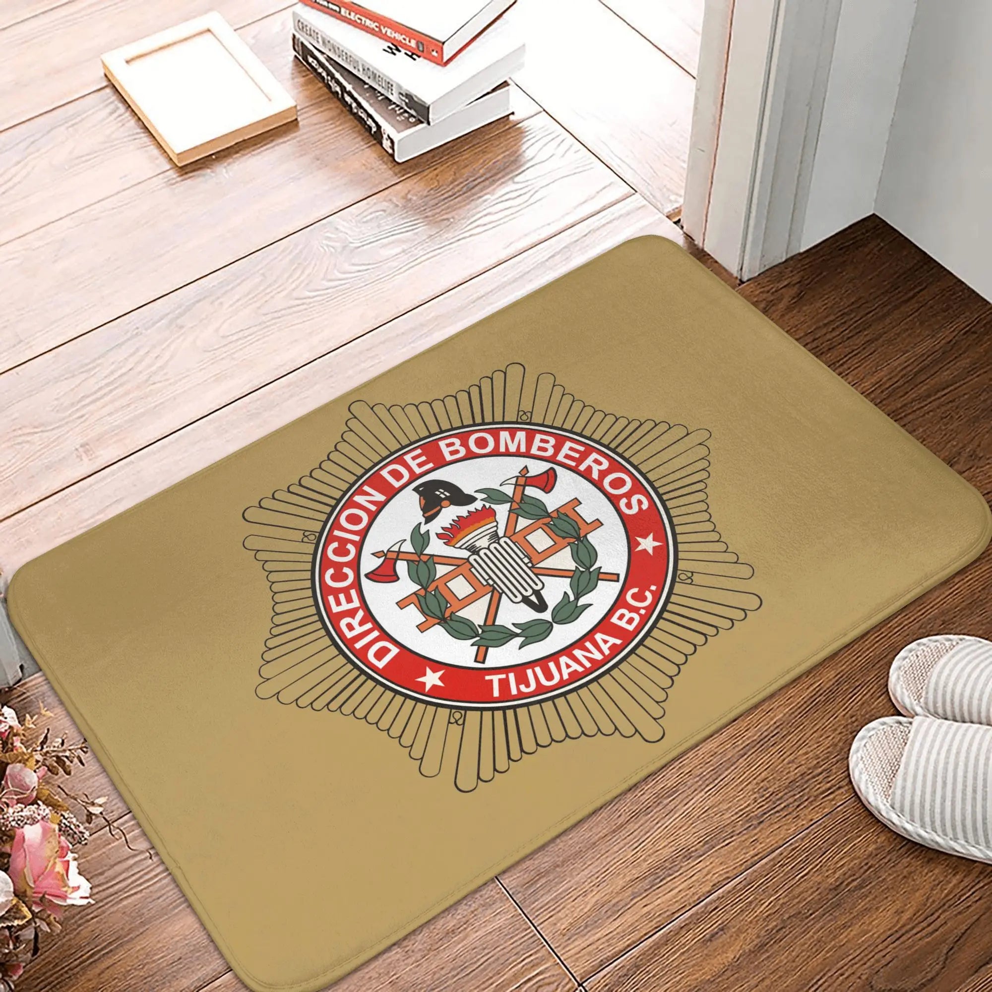 Firefighter Front Door Mat, Anti-Slip, Waterproof, Fire Rescue Doormat, Living Room, Entrance Rug
