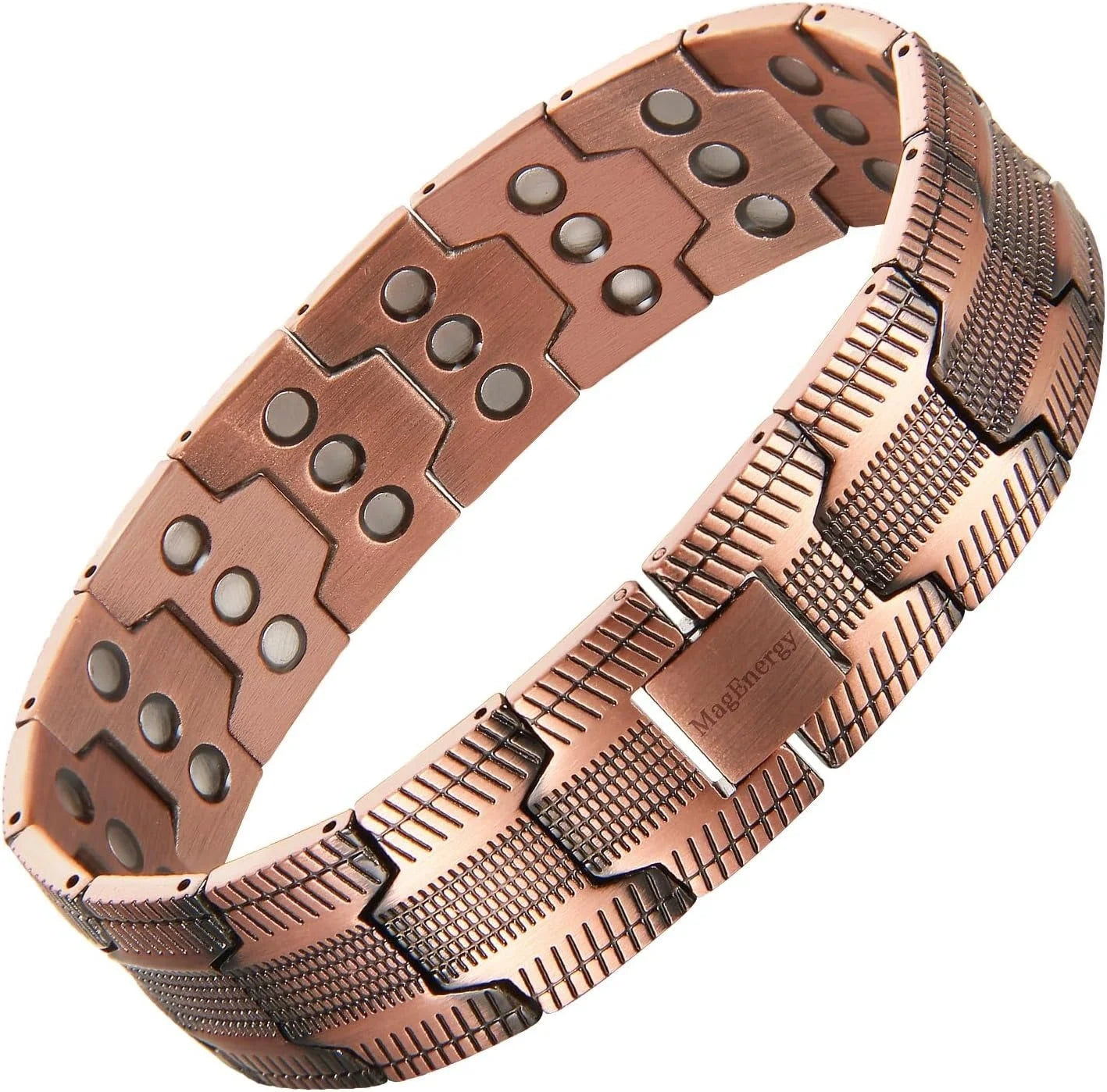 3-Row Magnet Design, Ultra Strength Magnetic Bracelet 99.99% Pure Copper Wristband Adjustable Jewelry Gift with Sizing Tool