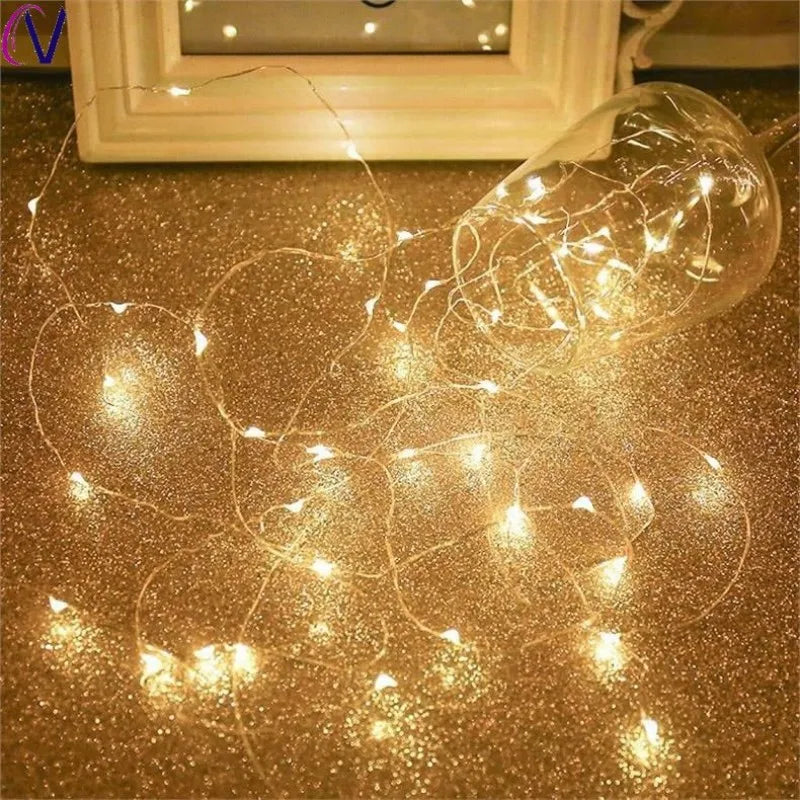 10/20/30M USB LED String Lights Copper Silver Wire Garland Light Waterproof Lights For Christmas Wedding Party Decoration
