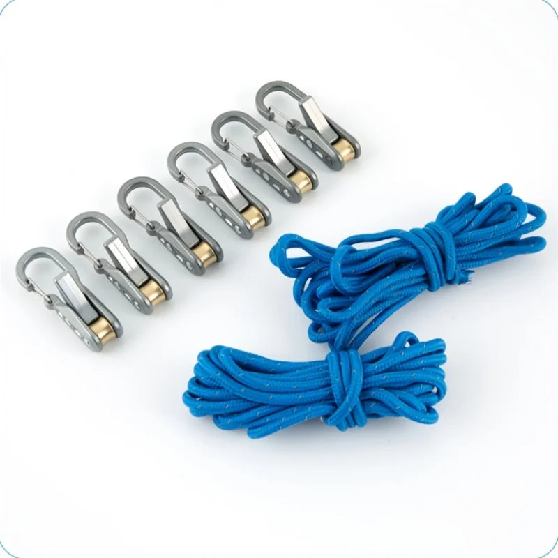 Heavy-Duty Metal Paracord Adjusters & Tensioner Tool with Roller Tensioner Rope - Adjustable Tie Down System Suitable for Camping