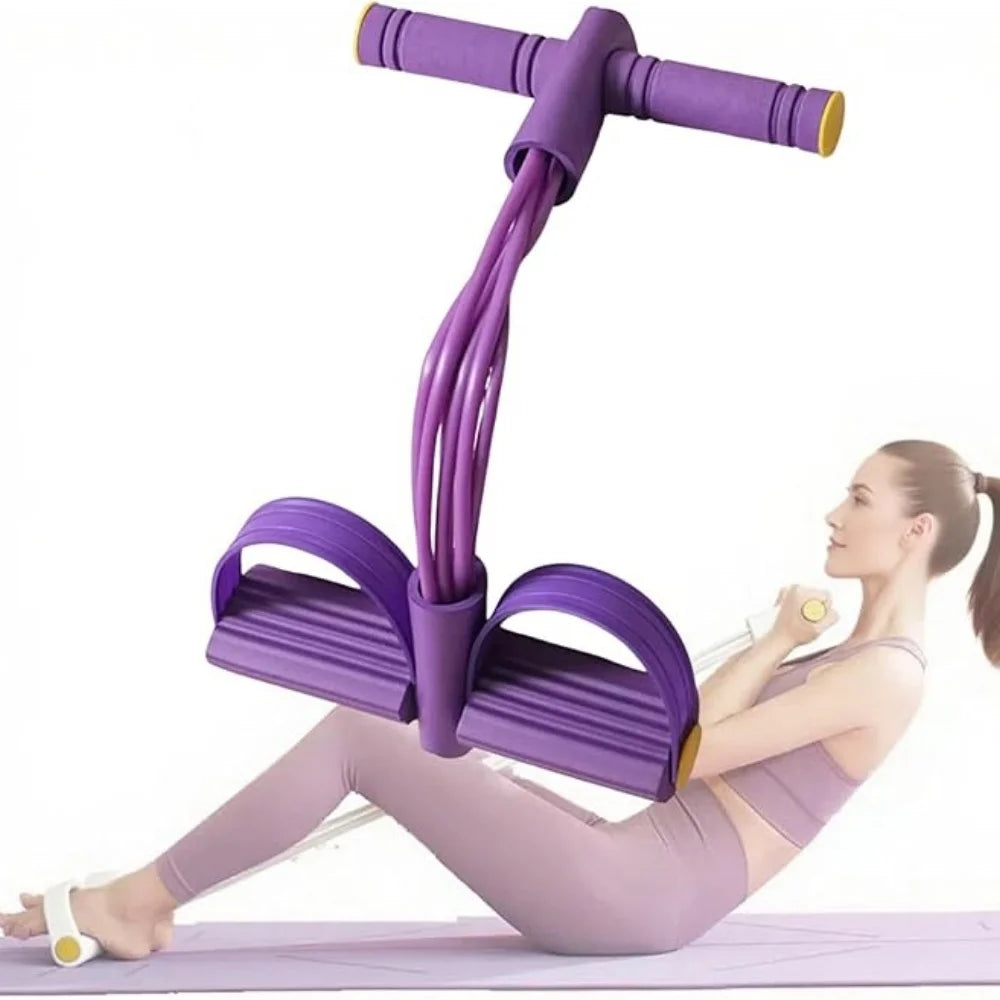 Yoga Sports Crunches Elastic Pull Rope with Handles, Multifunction Resistance Bands, Core Training