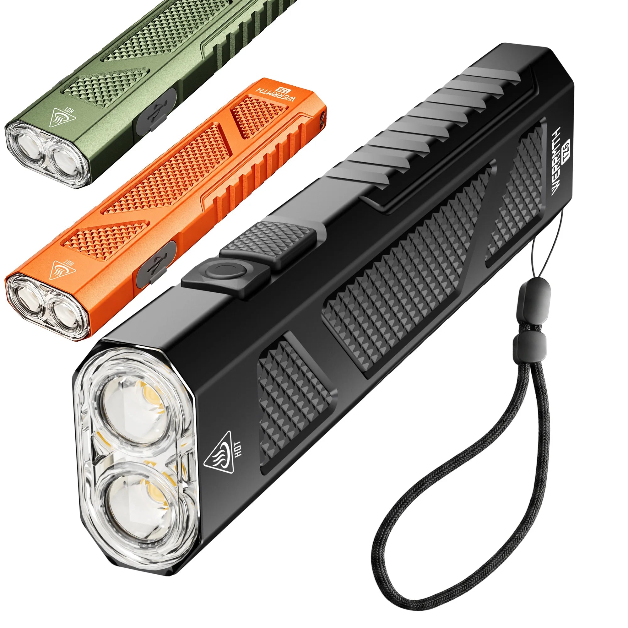 2000 Lumens Slim EDC Flashlight, USB-C Rechargeable Tactical Pocket Flashlight, Dual Button Control, 4 Light Modes Handheld Portable Flashlight with Pocket Clip & Lanyard for Camping, Emergency & Daily Carry