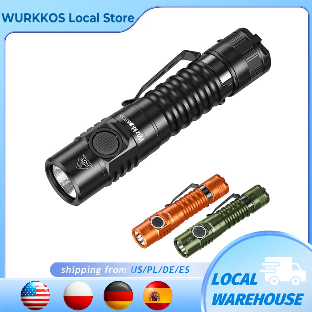 USB-C Rechargeable EDC 18650 Flashlight Max Output 1200 LM IP68 Waterproof Magnetic Tail Hiking Travel Torch