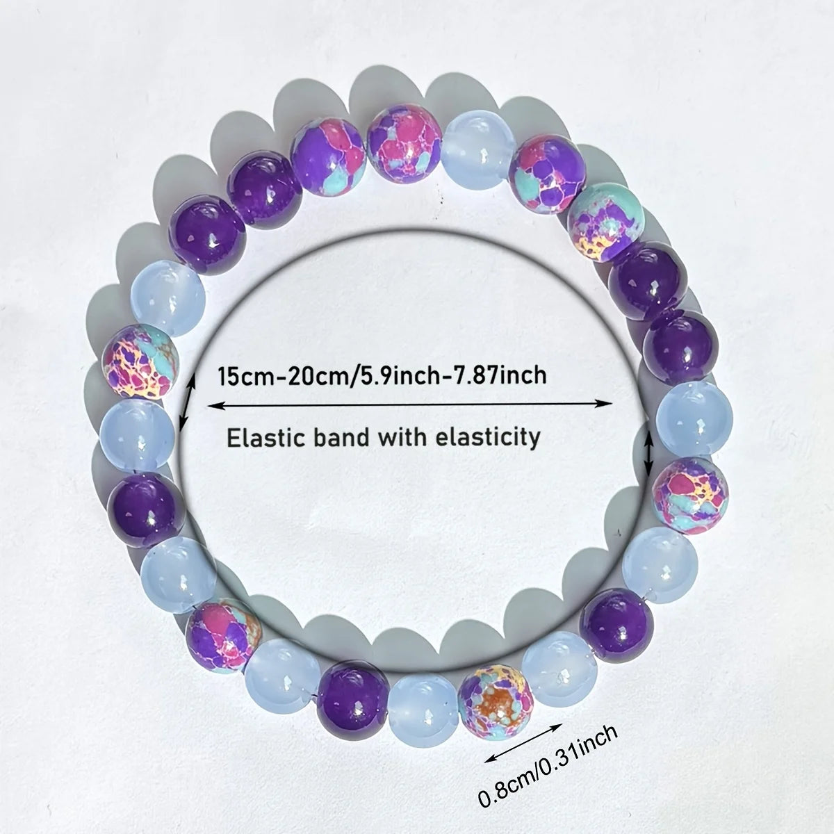 1pc/Peace of Mind Bracelet made of Imperial Jasper and Amethyst, Handmade Jewelry for Men and Women Self-Control and Balance