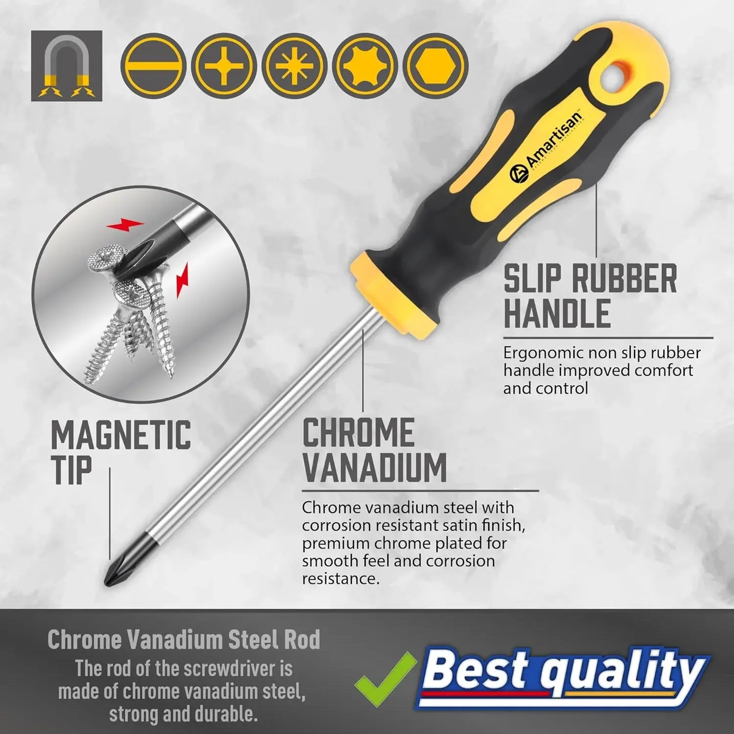 43Pcs Durable Magnetic Screwdriver Set with Case Slotted Phillips Hex Precision Tools for DIY