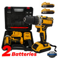 24-Piece Set Dual-Speed Dual-Battery Charger Lithium Drill Kit with LED Light And Carry Case - Electric Screwdriver with Tool Bo