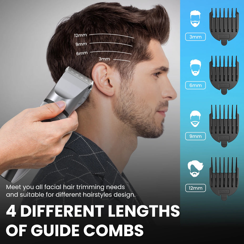 Electric Hair Clippers, Men Professional kit, USB Rechargeable Men's Barber Hair and Beard Trimmer For Men Kids