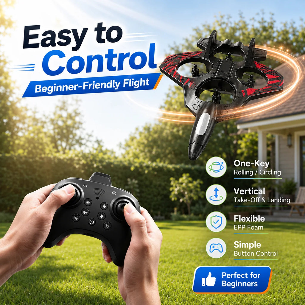 ZNLYRION YL87 EPP Foam Fighter RC Plane Fixed Altitude Hover LED Light 360 Stunt Roll Impact Resistant Kids Toy Drone
