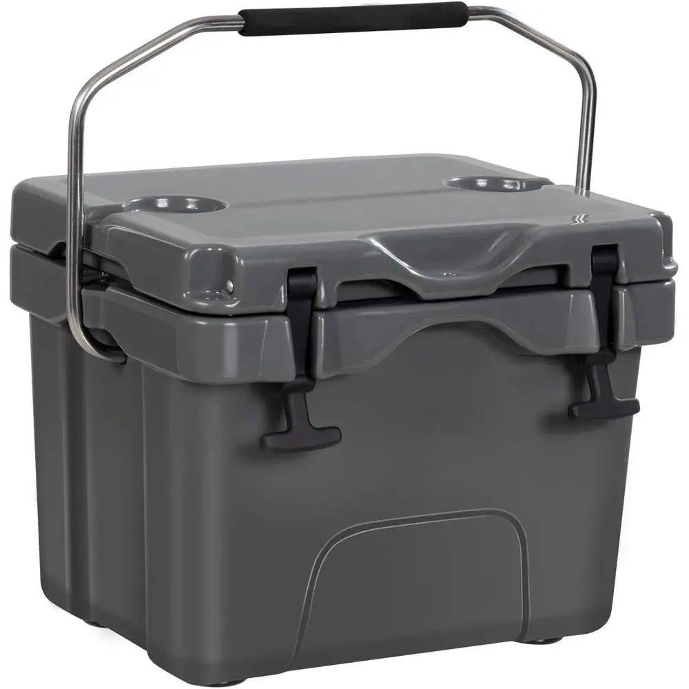 Portable 24-Can Cooler with 2 Cup Holders for 3-5 Days Ice Retention, Ideal for Outdoor Adventures