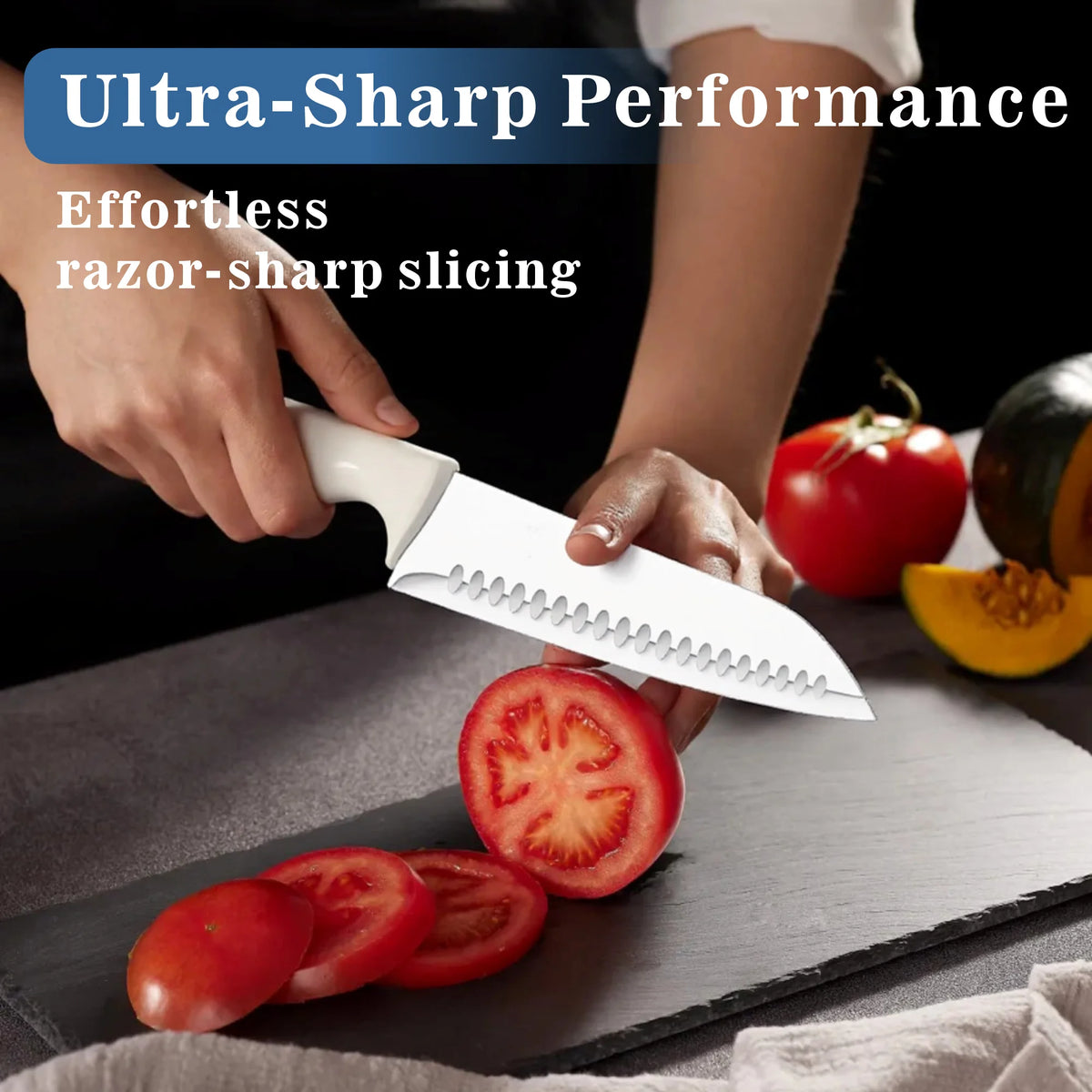 Knife Set, 15 Piece Knife Block Set with Built-in Sharpener, Dishwasher Safe, Rust Resistant, Stainless Steel