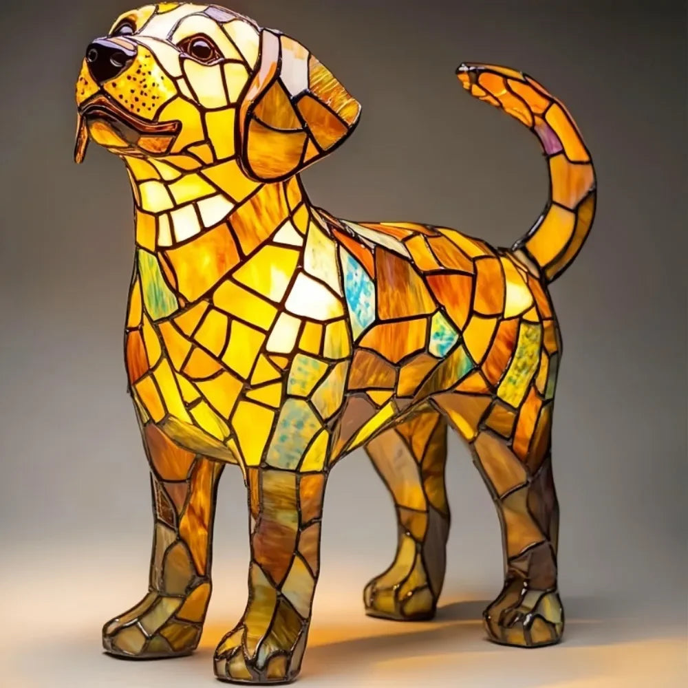 High Quality  Dog Series Art Night Light, LED Resin Animal Night Light, Handmade Desk Lamp, Desktop Decorations