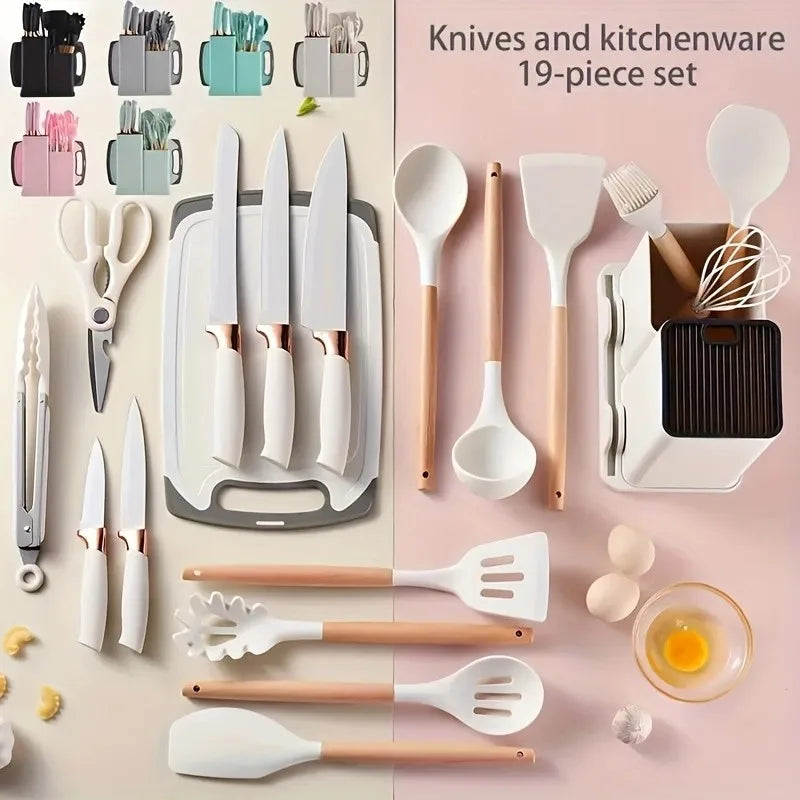 Stainless Steel & Food-Grade Silicone Kitchenware Set Multi-Functional Combination