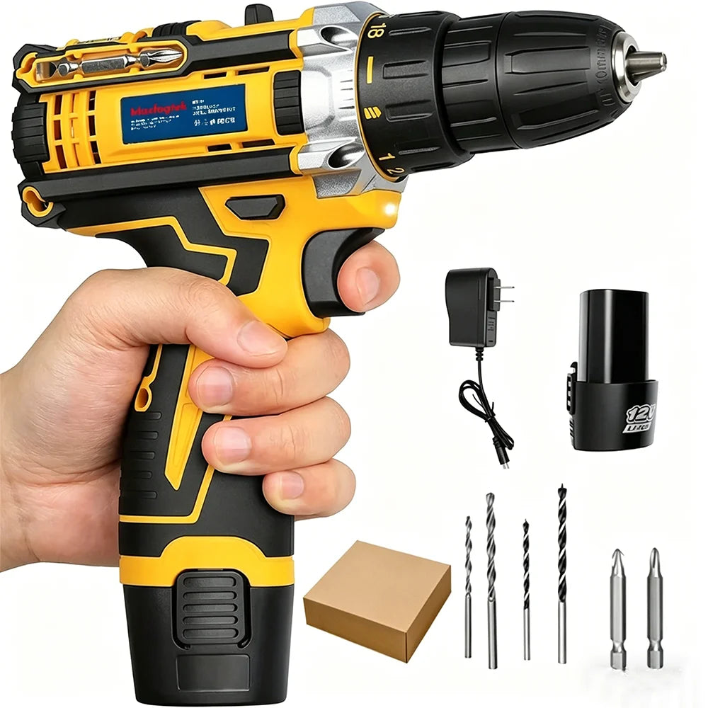 Cordless Lithium Screwdriver, Mini Electric Screwdriver, Portable Electric Drill, Multi-function Impact Drill, Power Tool Combo