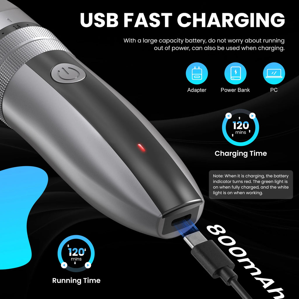 Professional Hair Clippers for Men Hair Trimmer Kit Cordless Barber Machines Electric Men's Shaver, Gift