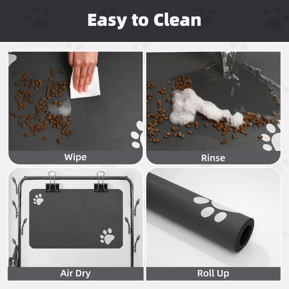 Super Absorbent Pet Feeding Mat - Quick Dry, No Stains, Easy Clean, Anti-Slip for Dogs and Cats