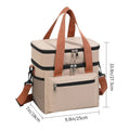 1PC Large Capacity Double Layers Thermal Insulation Lunch Bag Picnic Tote Food Drink Storage Cooler Bag with Shoulder Strap