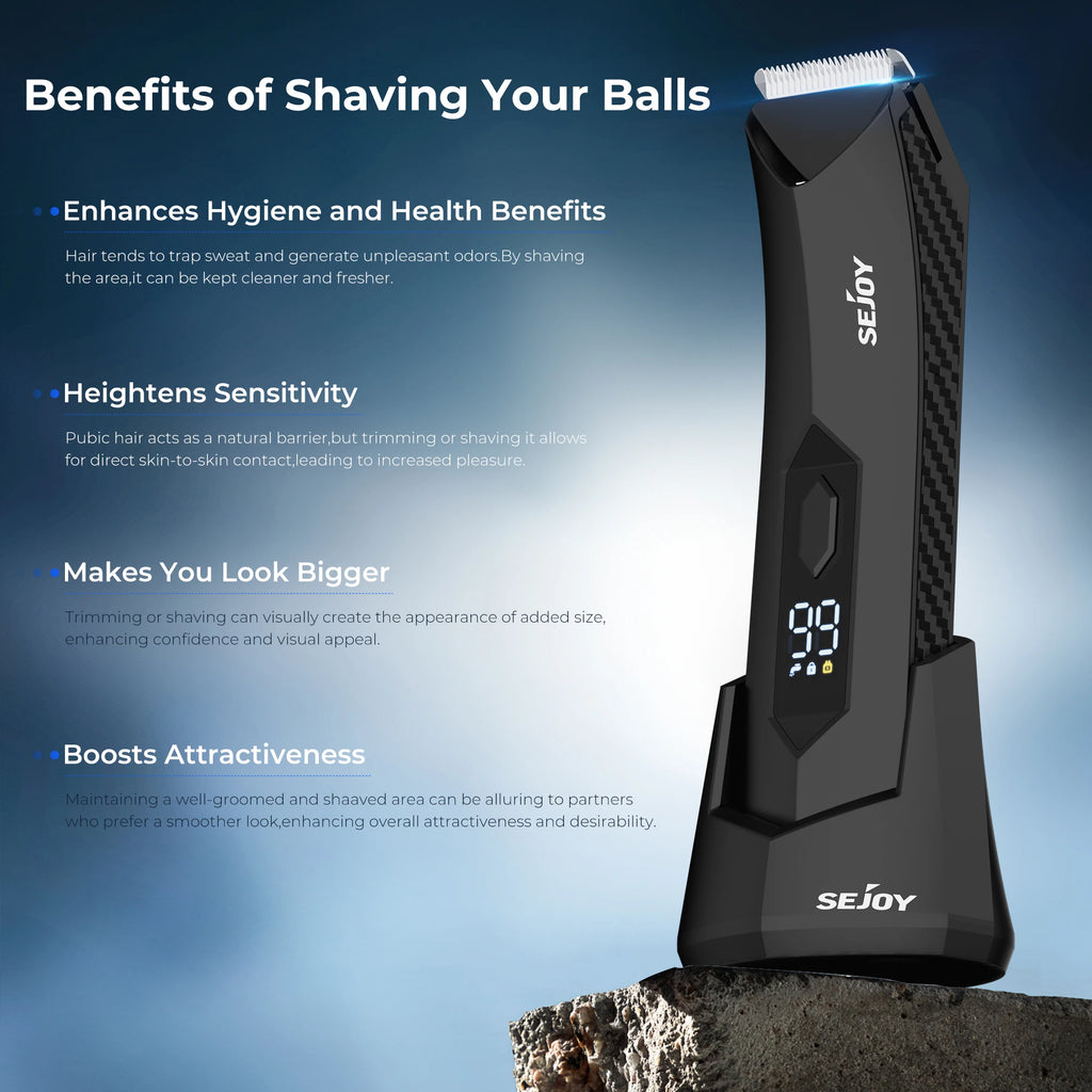 Body Hair Trimmer for Groin Pubic Replaceable Ceramic Blade Electric Shaver IPX7 Waterproof