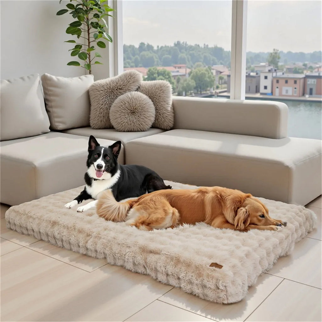 Ultra Plush Dog Bed Soft Pet Cushion Large Dog Crate Puppy Mattress Washable Mat