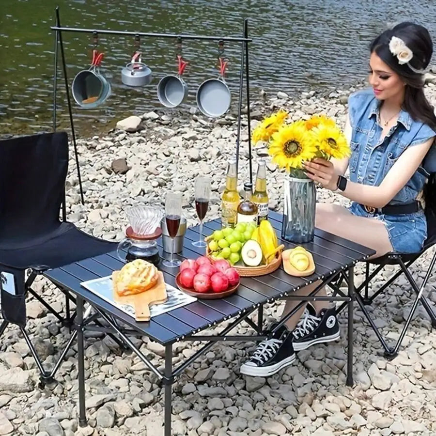 Outdoor Folding Camping Chair With Side Pockets, Stainless Steel Frame, Lightweight And Sturdy For Picnic Fishing Barbecue