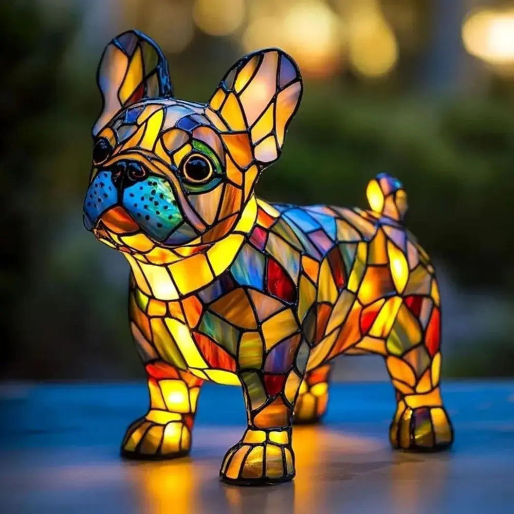 High Quality  Dog Series Art Night Light, LED Resin Animal Night Light, Handmade Desk Lamp, Desktop Decorations