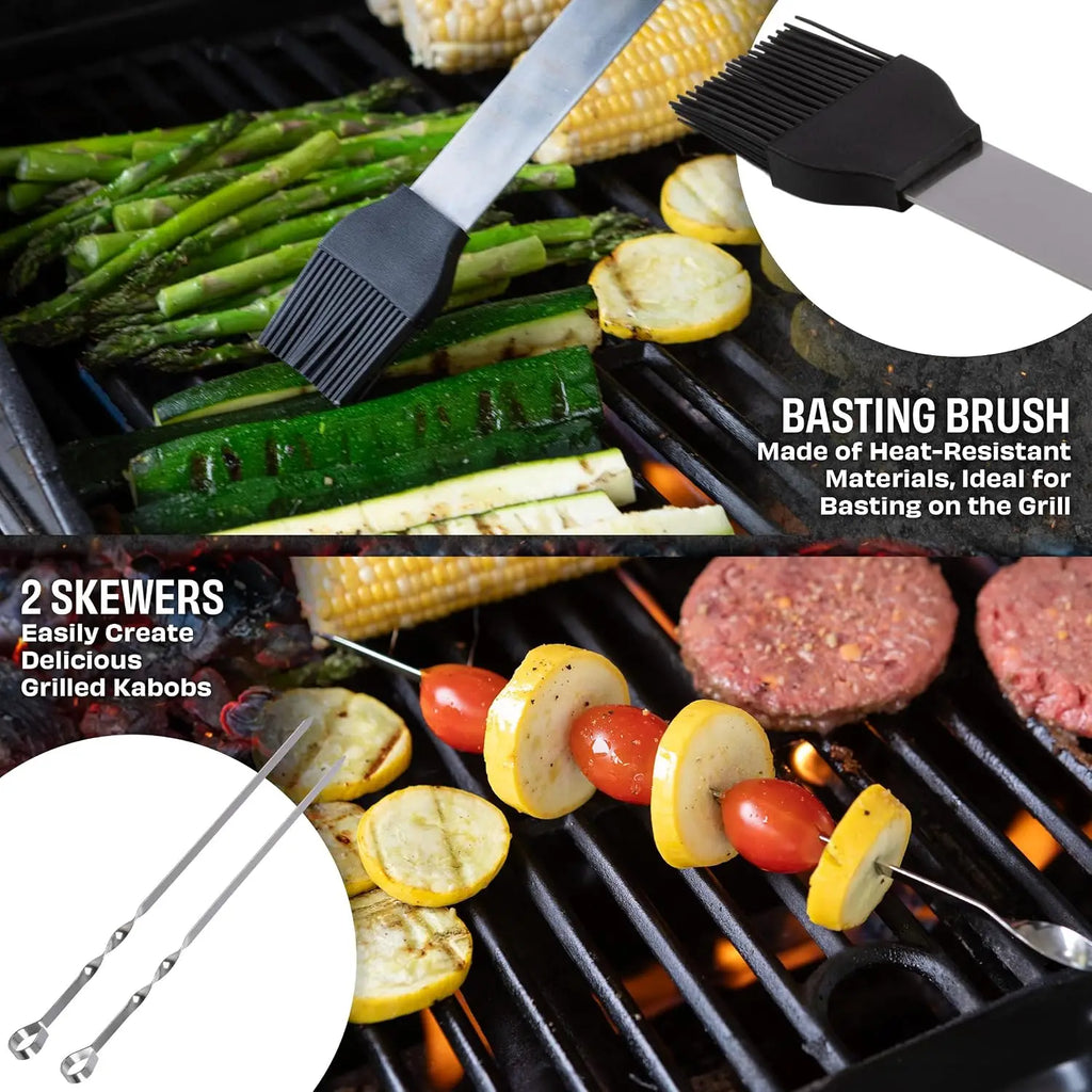 16-Piece BBQ Grill Set with Aluminum Case, Stainless Steel Tools, Perfect for Home Grilling & Gifts