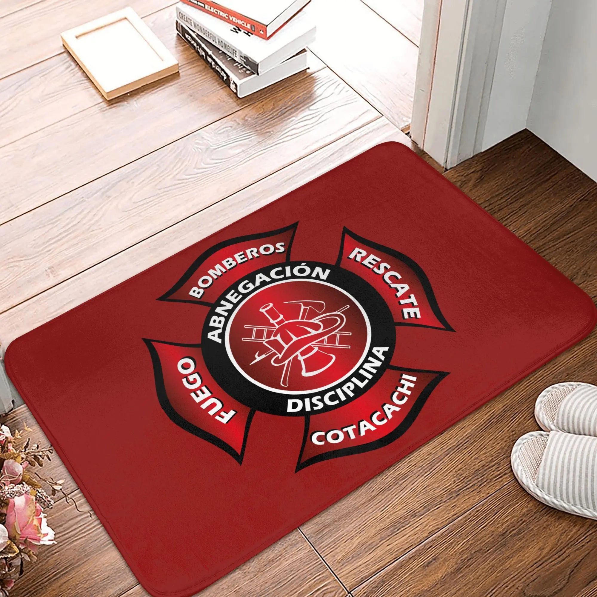 Firefighter Front Door Mat, Anti-Slip, Waterproof, Fire Rescue Doormat, Living Room, Entrance Rug