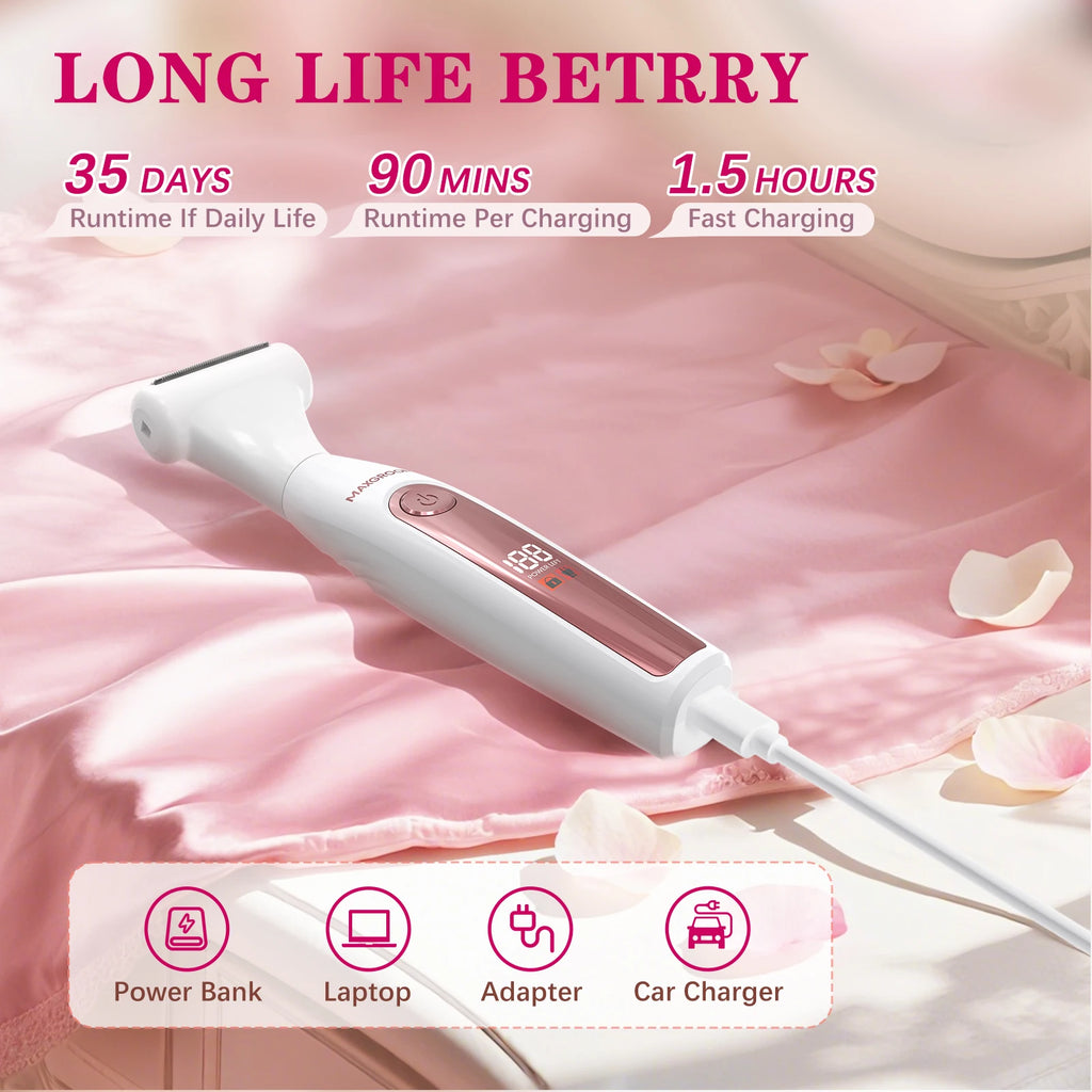 4-in-1 All-Purpose Groomer for Women Portable Facial Electric Shaver Painless Bikini Body hair Trimmer IPX6 Waterproof
