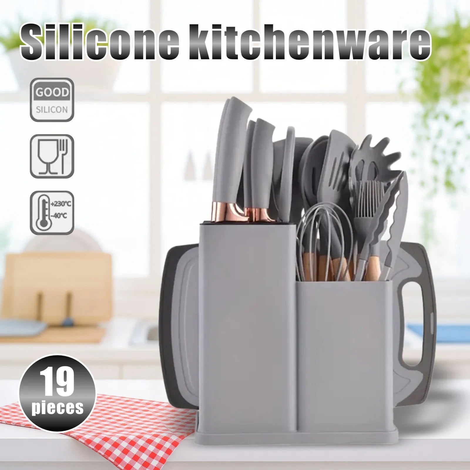 Stainless Steel & Food-Grade Silicone Kitchenware Set Multi-Functional Combination