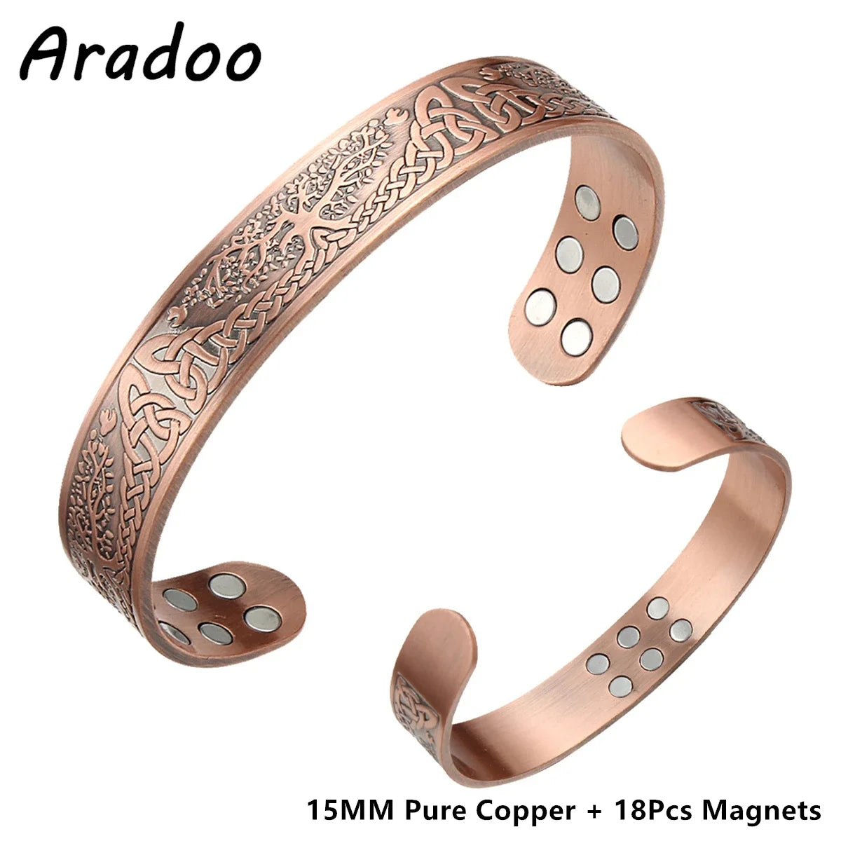 Pure Copper Bracelets for Women, 3500 Gauss Magnetic Therapy,