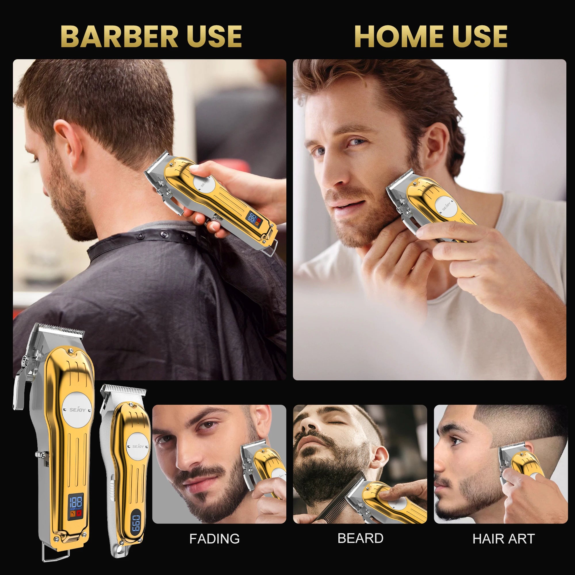 Professional Combo Kits Hair Clipper Electric Hair Trimmer Set For Men Rechargeable Cordless Trimmer