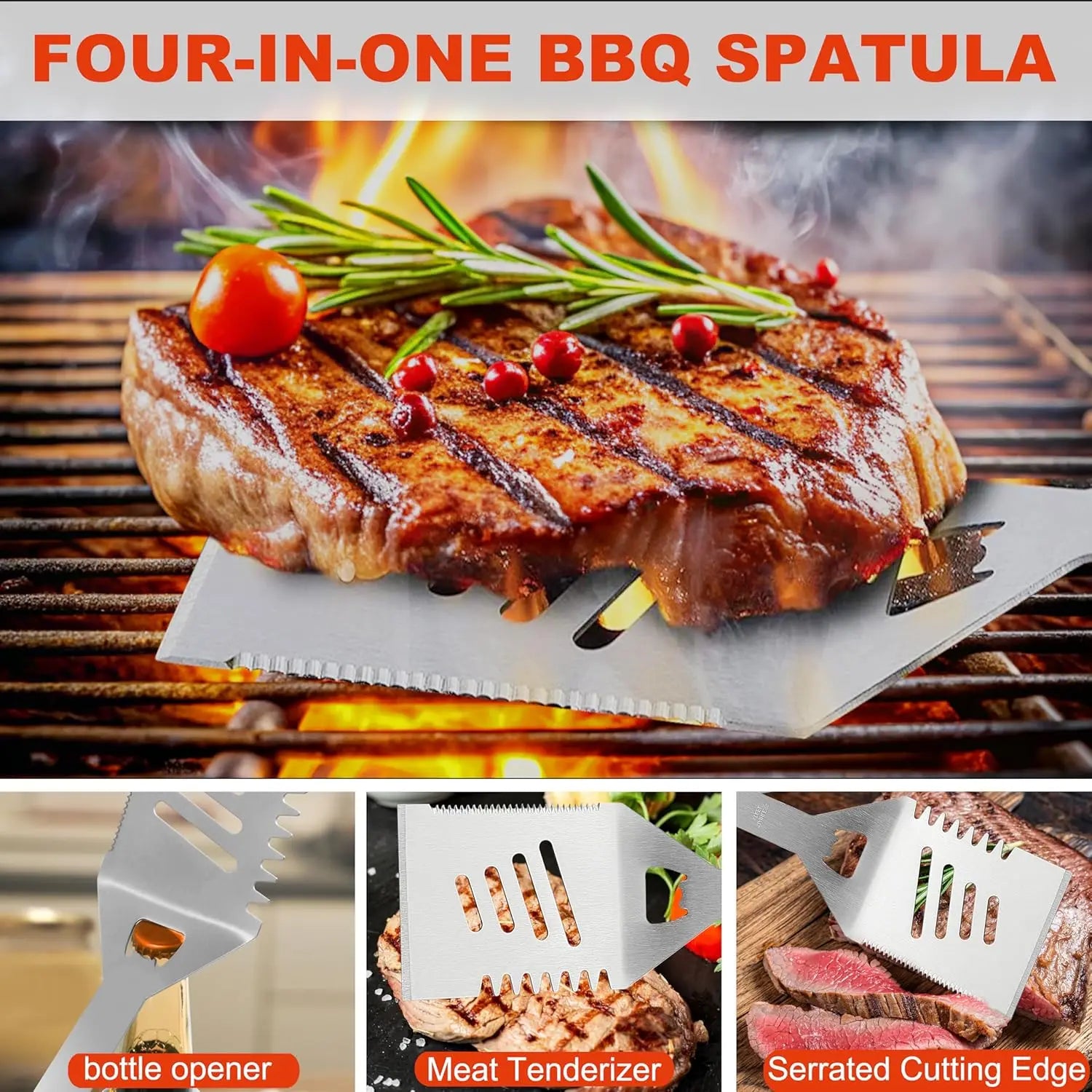22PCS Stainless Steel BBQ Tool Set with Aluminum Case - Outdoor Grilling Kit for Men & Dad
