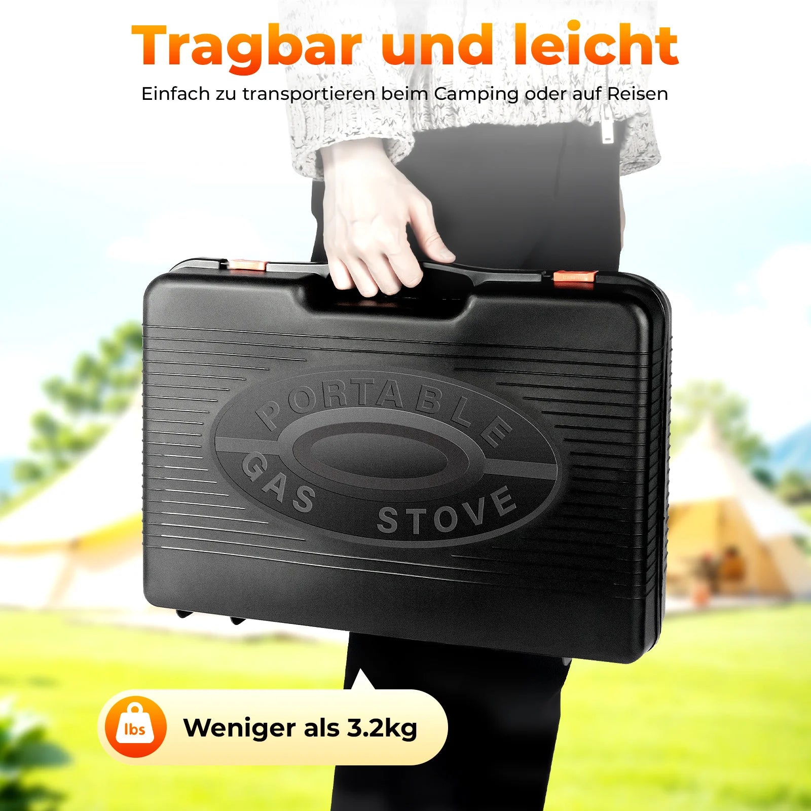Portable Camping Gas Grill/Stove, Butane Gas Burning Grill, Barbecue Grill