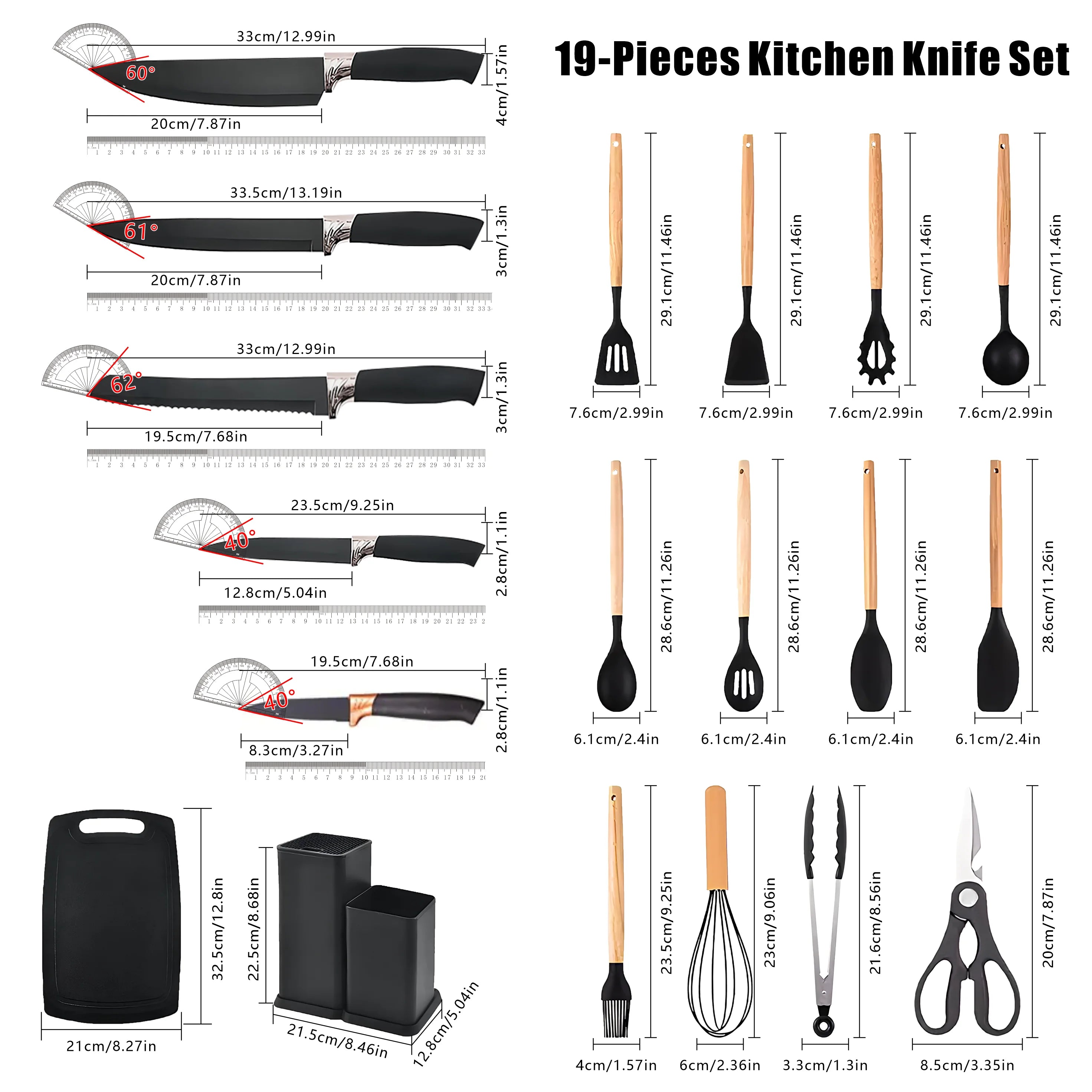 Stainless Steel & Food-Grade Silicone Kitchenware Set Multi-Functional Combination