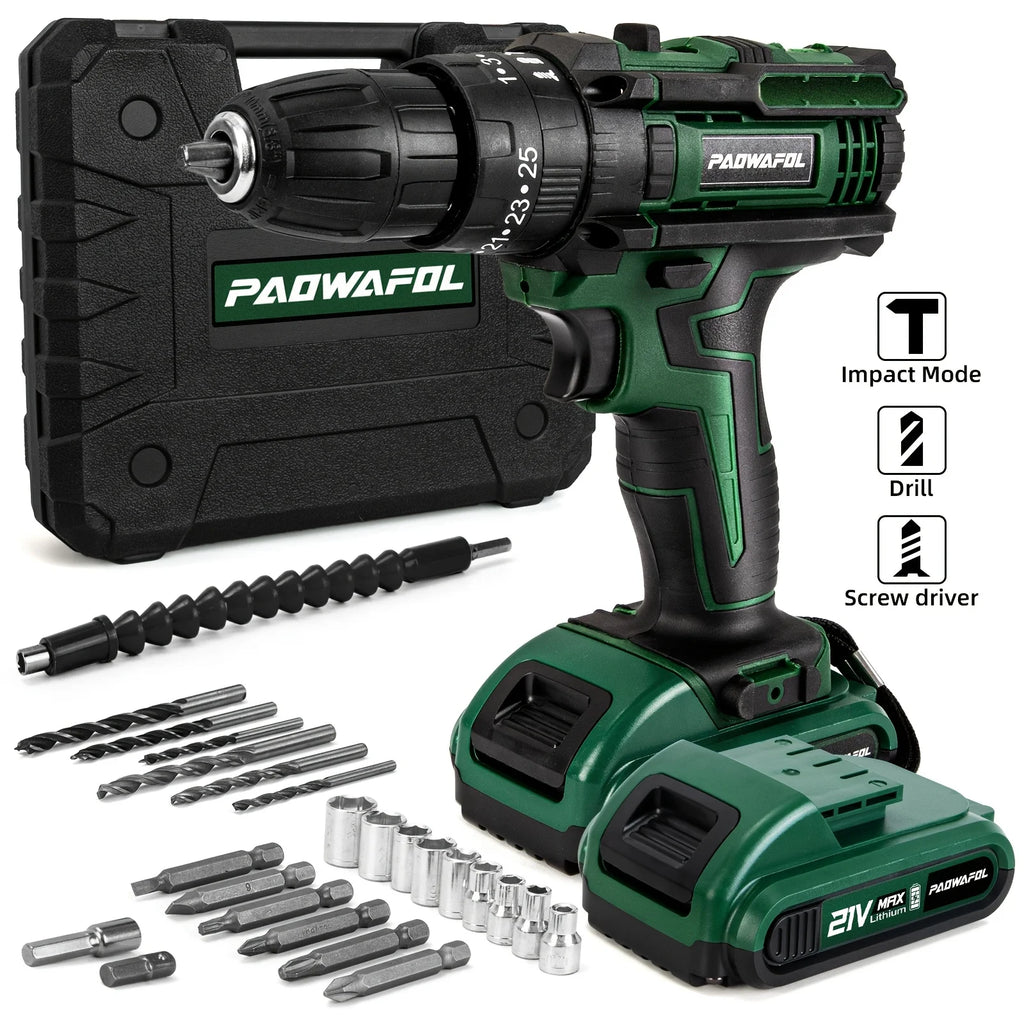 Electric Drill Set, 209pcs Lithium-Ion Drill Tool Set, Home Repairing Tool Kit with Drill and Storage Case