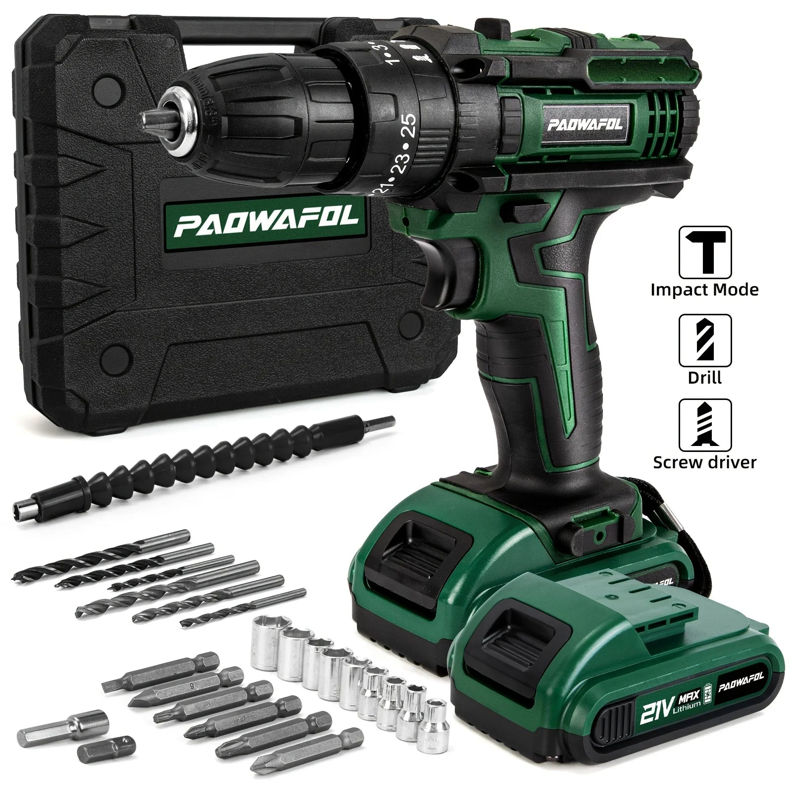 Electric Drill Set, 209pcs Lithium-Ion Drill Tool Set, Home Repairing Tool Kit with Drill and Storage Case