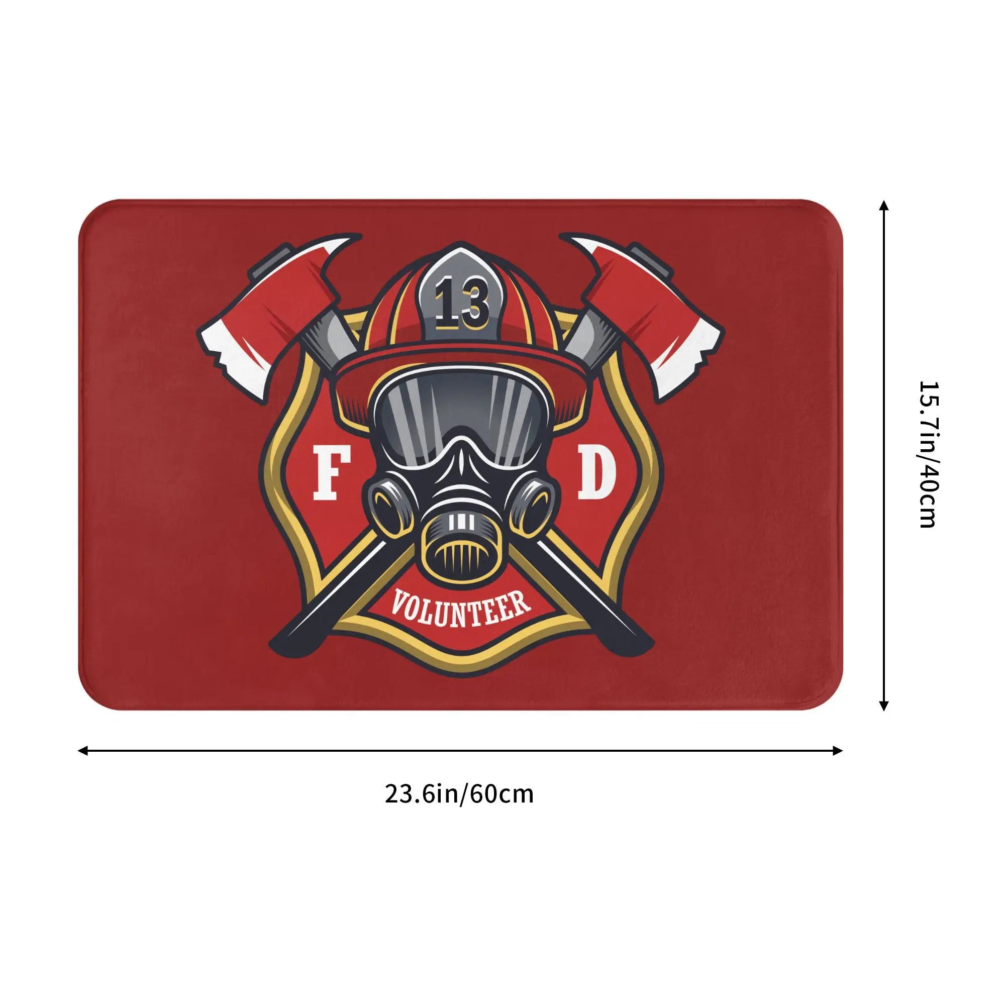 Firefighter Front Door Mat, Anti-Slip, Waterproof, Fire Rescue Doormat, Living Room, Entrance Rug