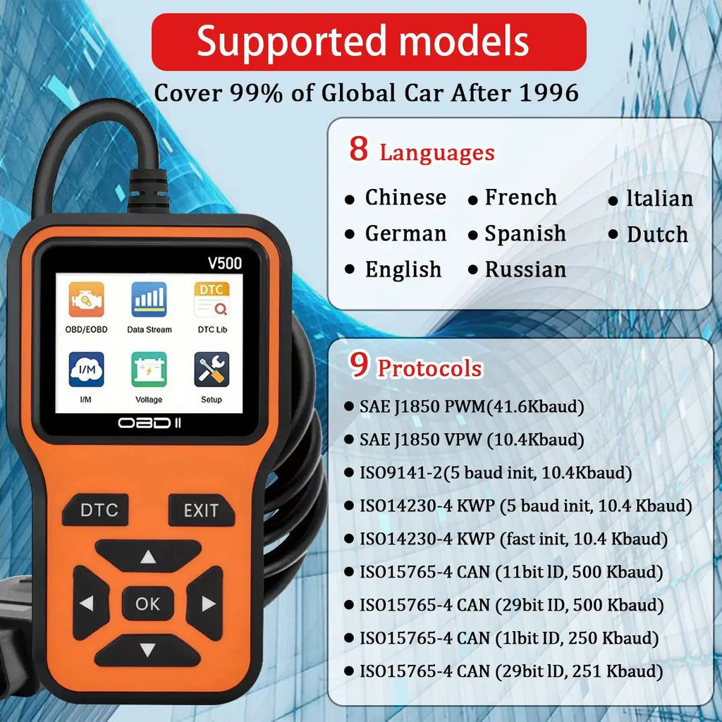 Car Scanner, Diagnostic Tool, Code Reader, Car Voltage Tester, Engine Fault Code Scanner,